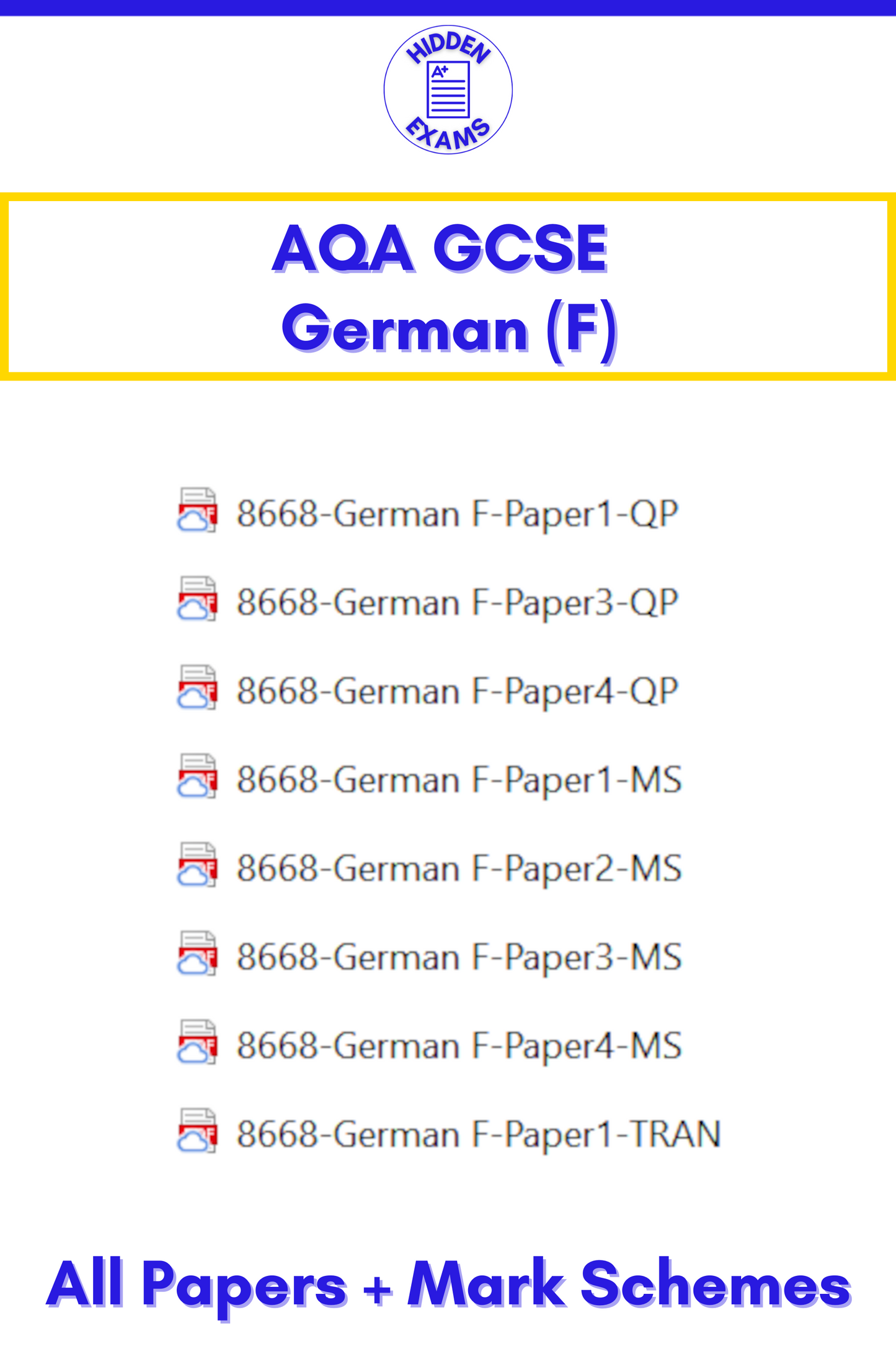 2024 AQA GCSE German Papers & Mark Schemes