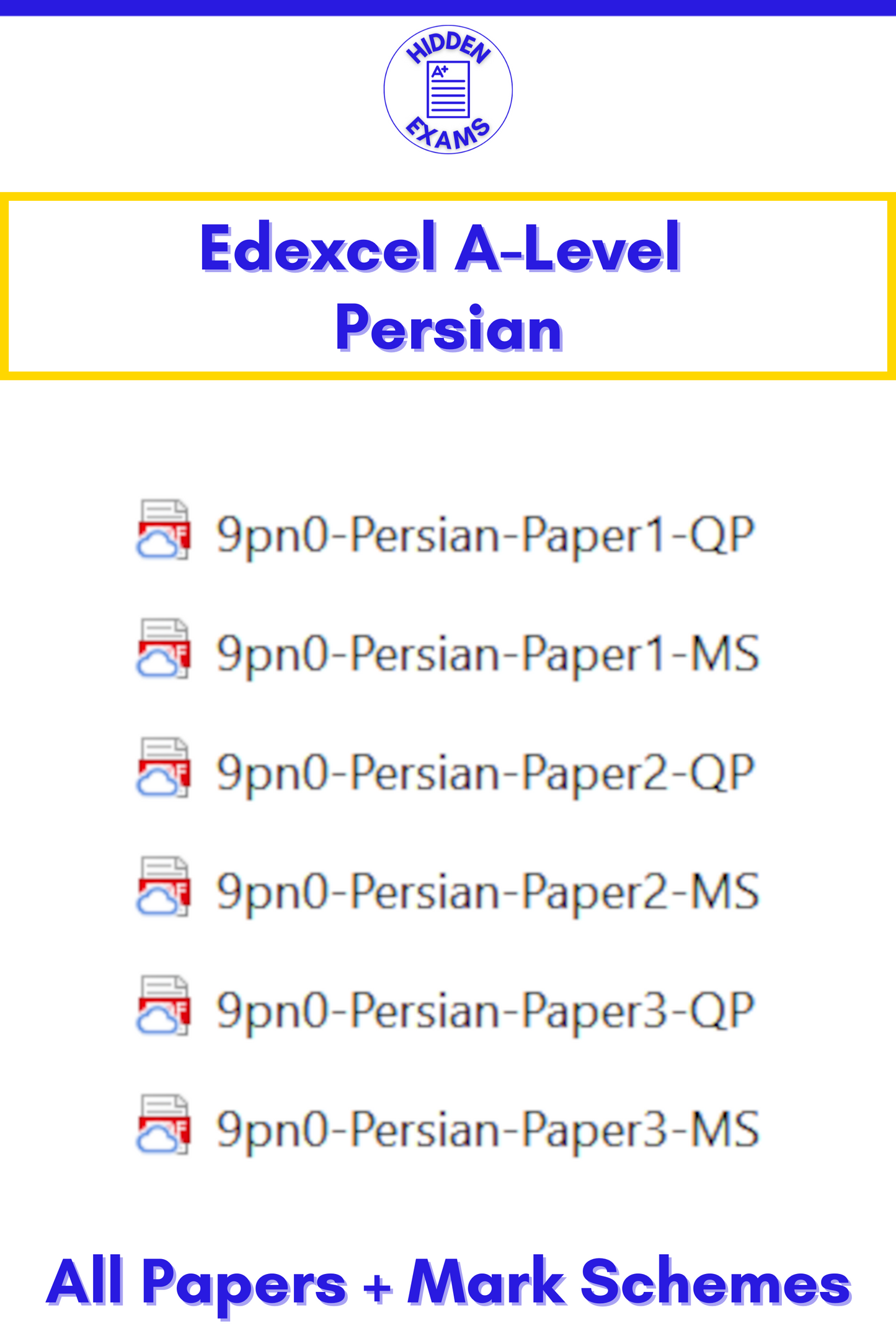 2024 Edexcel A-Level Persian Papers & Mark Schemes