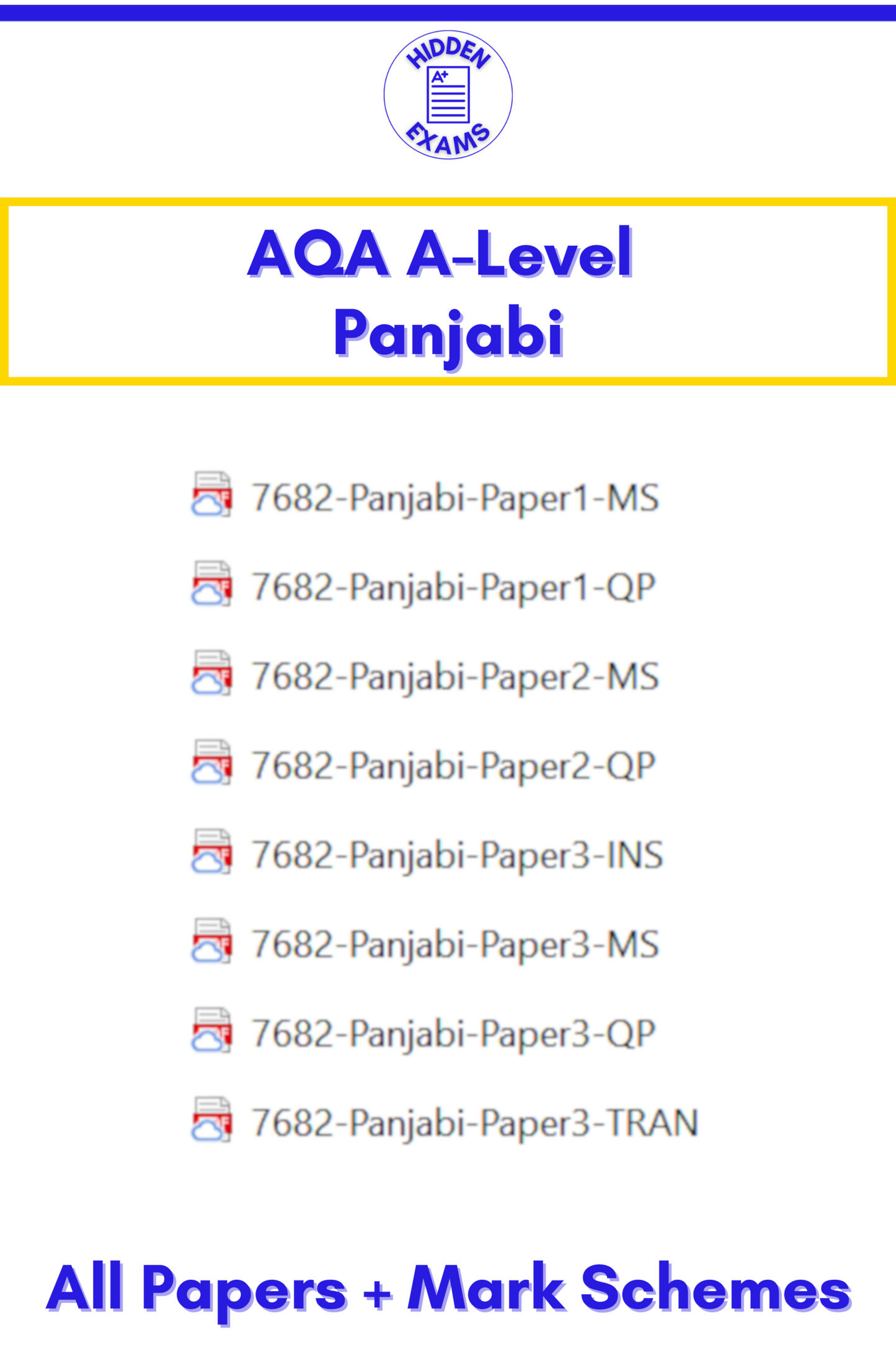 2024 AQA A-Level Panjabi Papers & Mark Schemes