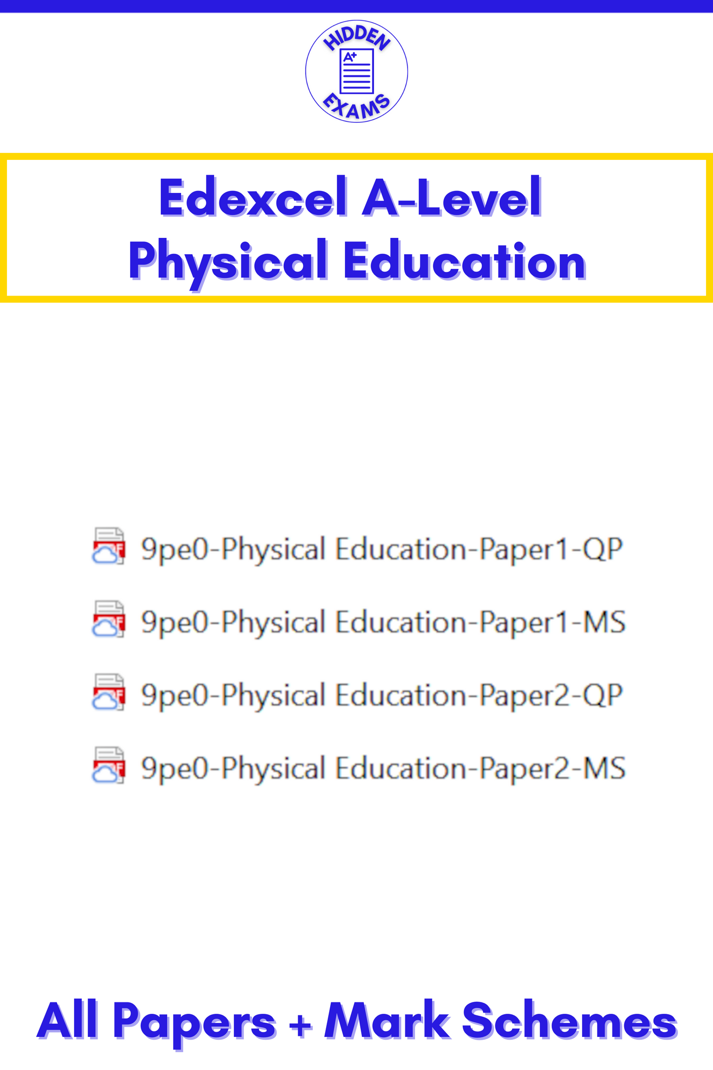 2024 Edexcel A-Level Physical Education Papers & Mark Schemes