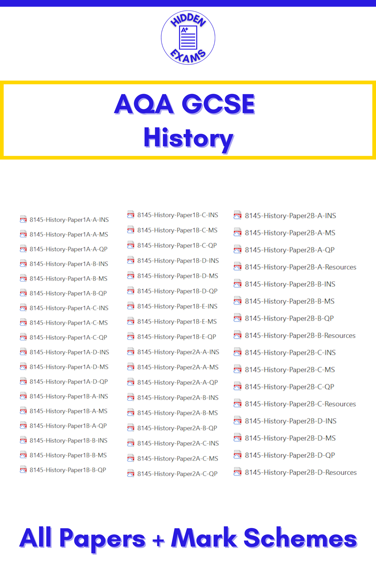 2024 AQA GCSE History Papers & Mark Schemes