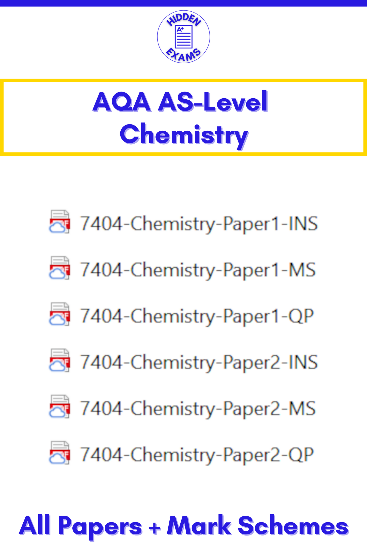 2024 AQA AS-Level Chemistry Papers & Mark Schemes