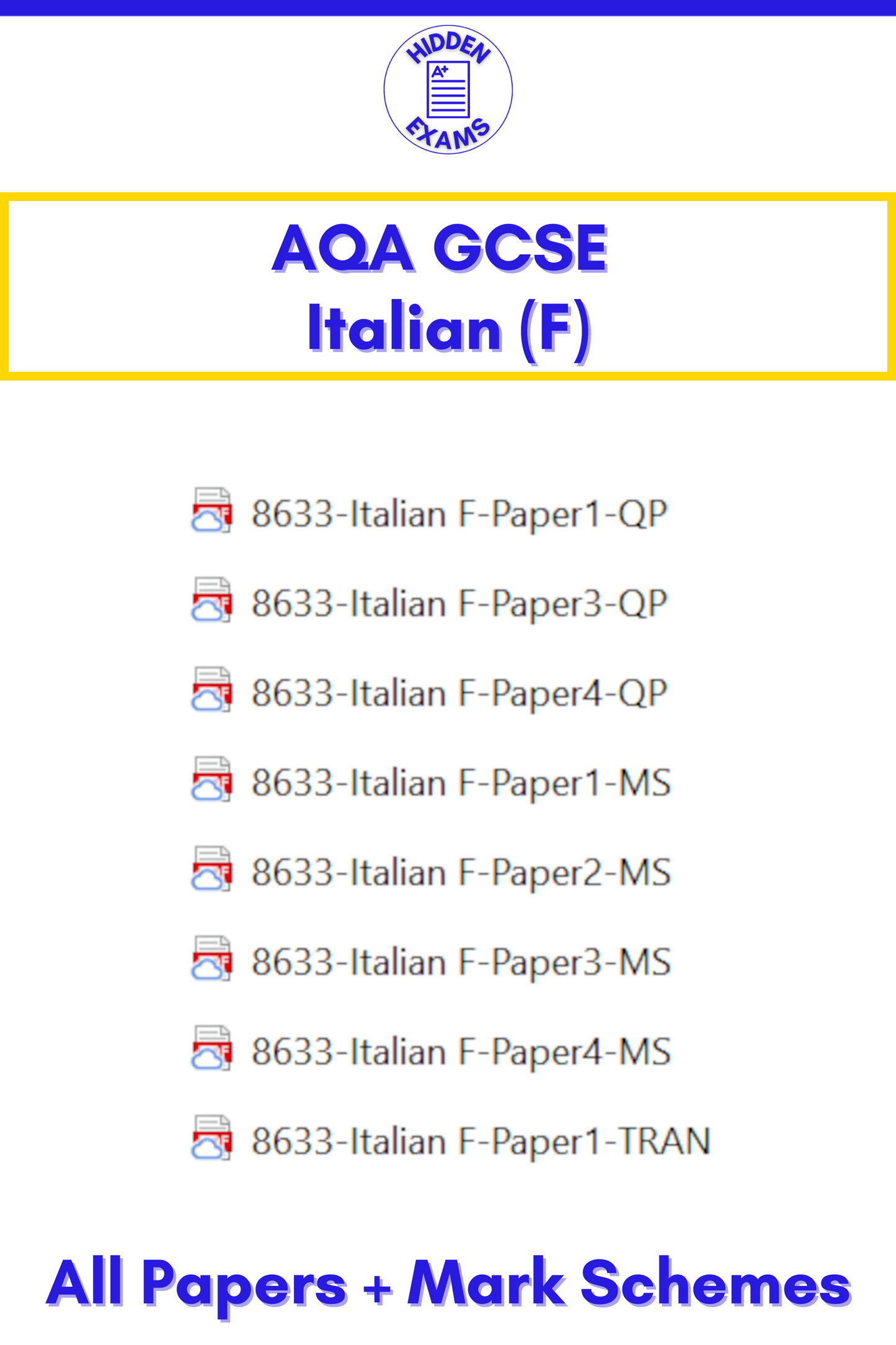 2024 AQA GCSE Italian Papers & Mark Schemes