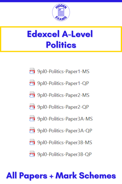 2024 Edexcel A-Level Politics Papers & Mark Schemes