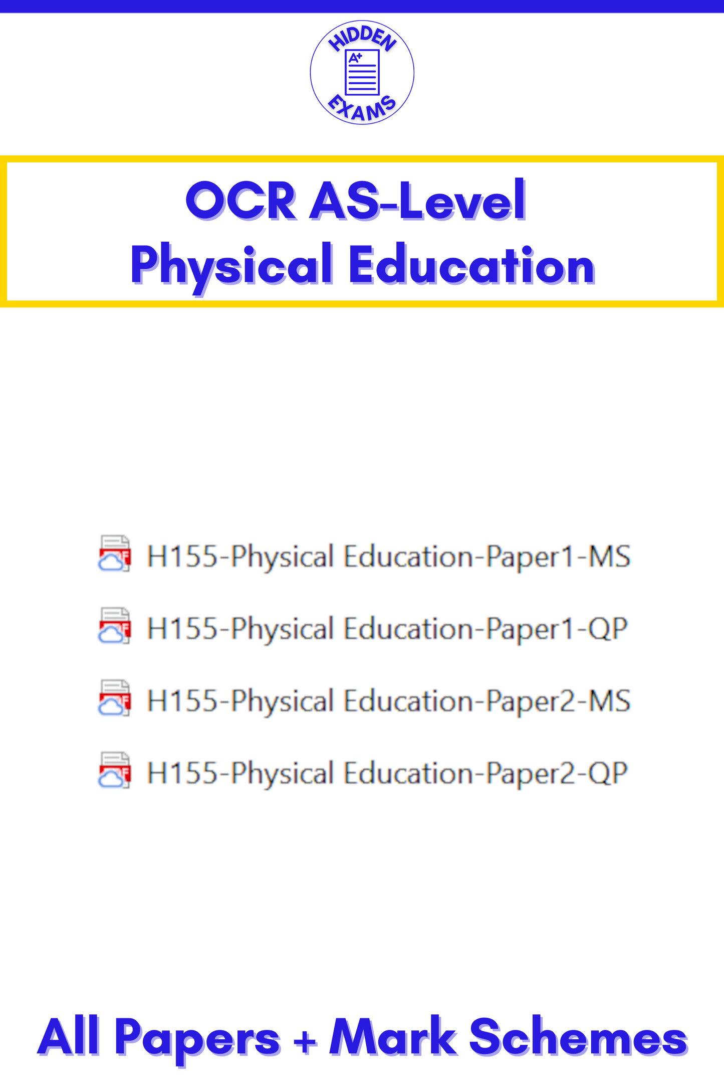 2024 OCR AS-Level Physical Education Papers & Mark Schemes