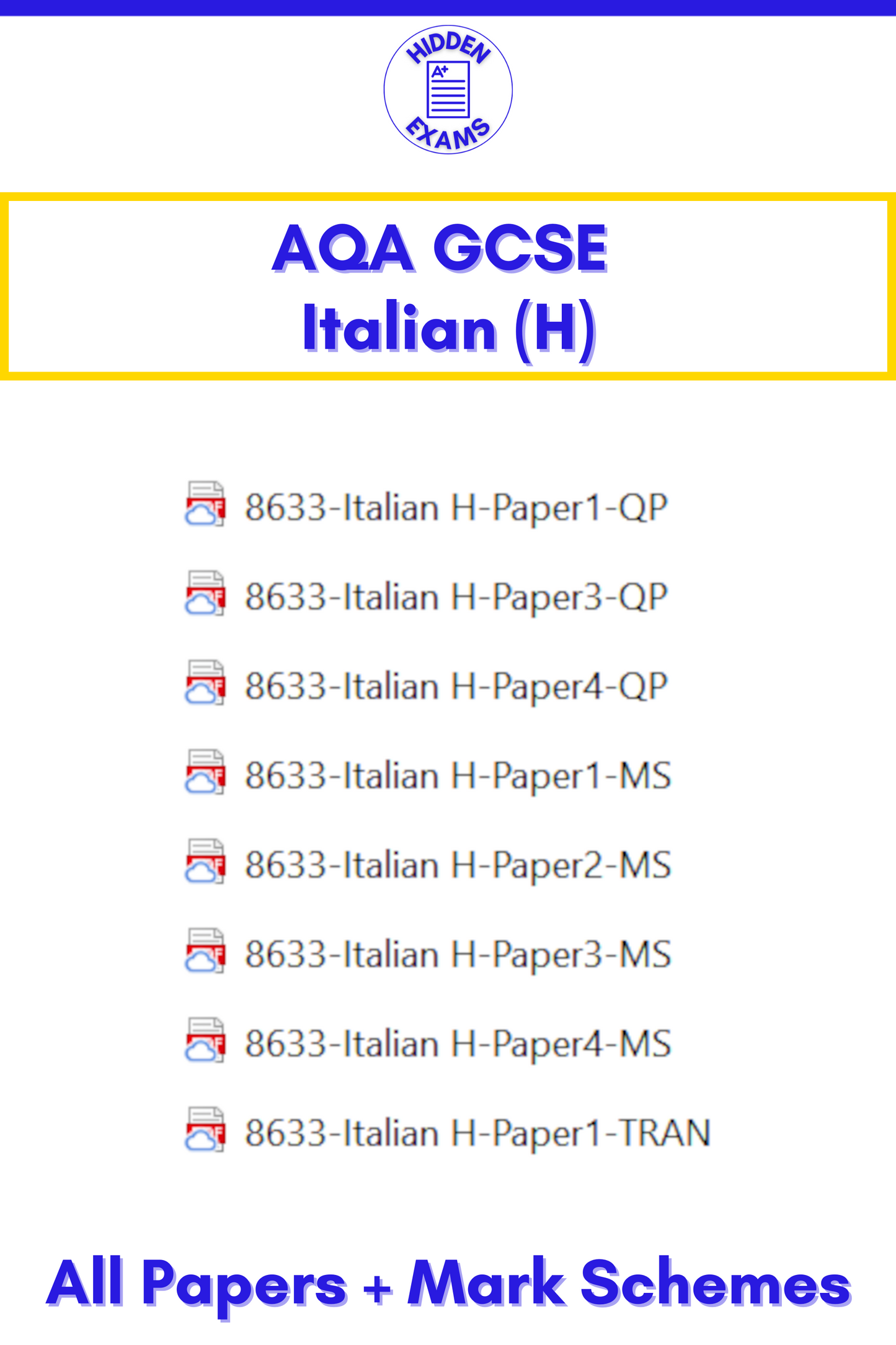 2024 AQA GCSE Italian Papers & Mark Schemes