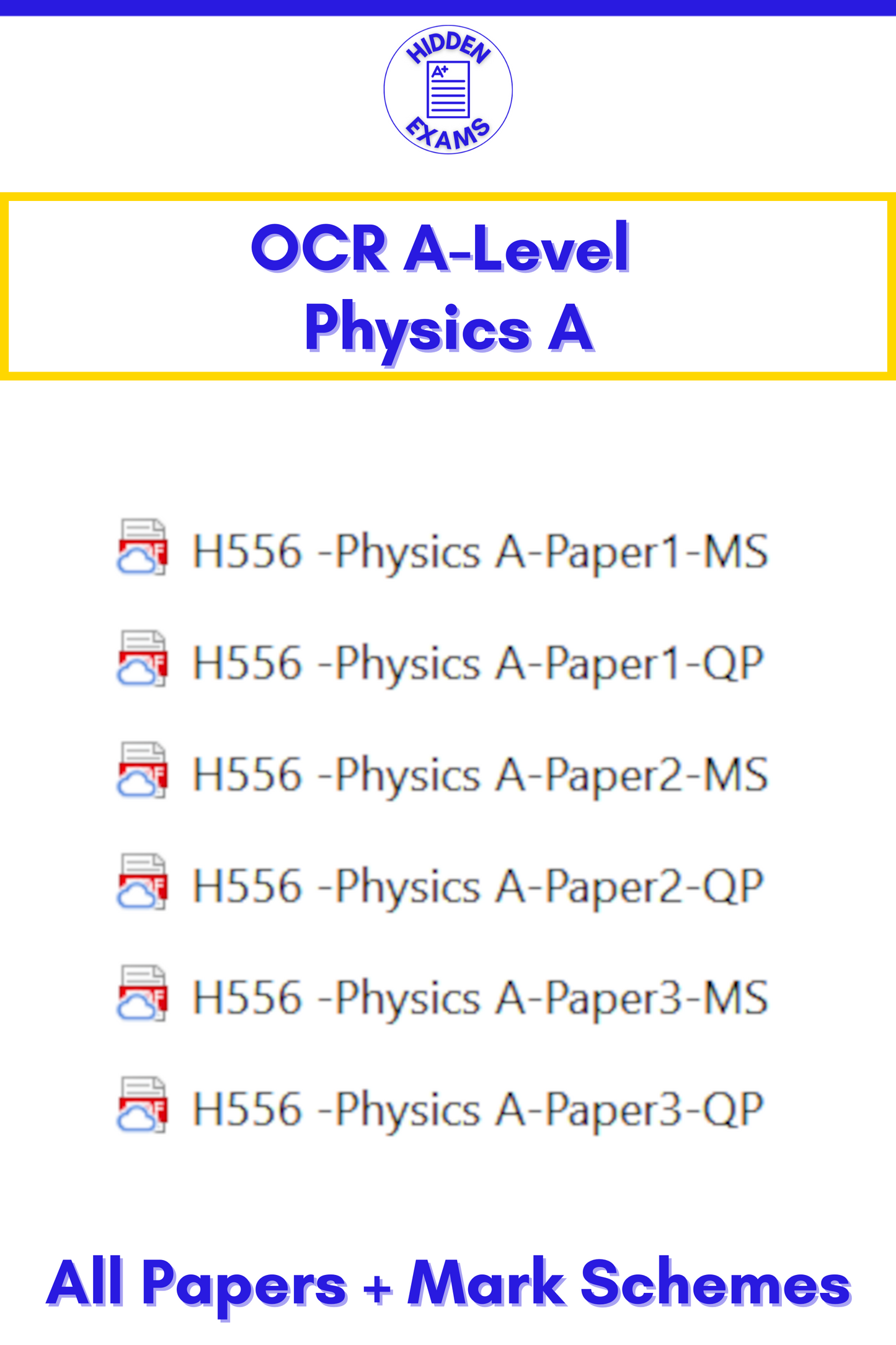 2024 OCR A-Level Physics A Papers & Mark Schemes