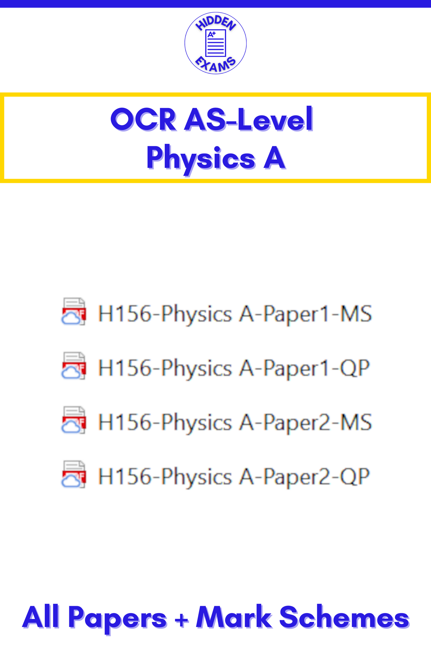 2024 OCR AS-Level Physics A Papers & Mark Schemes