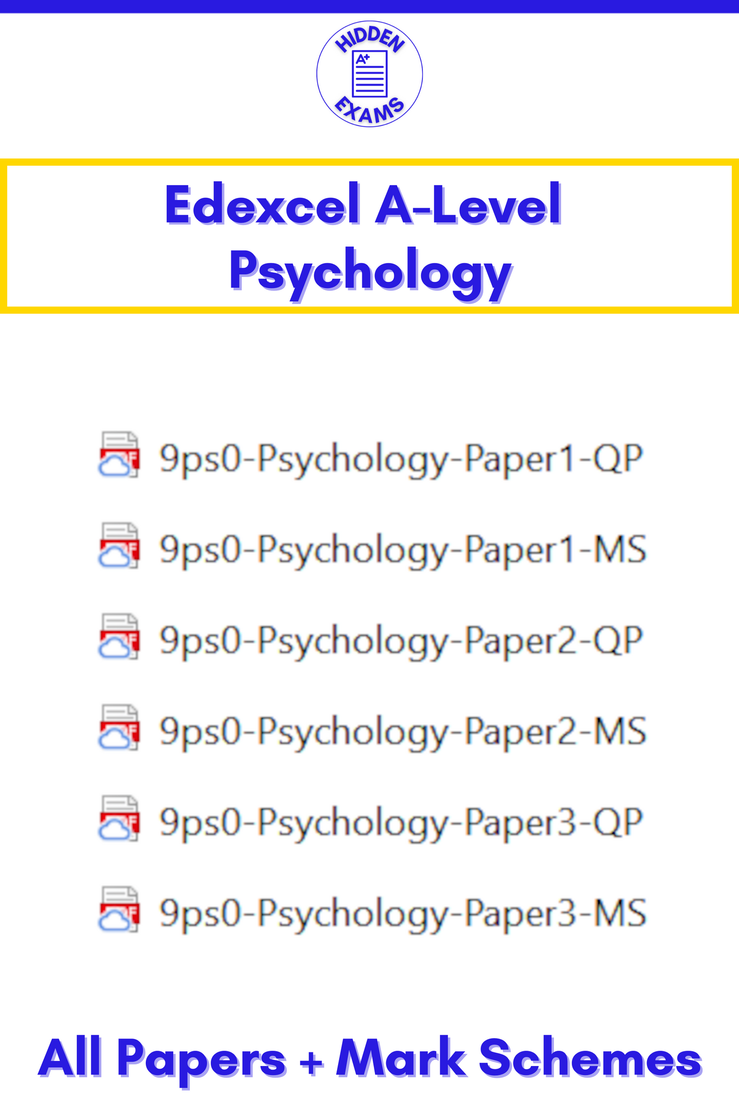 2024 Edexcel A-Level Psychology Papers & Mark Schemes