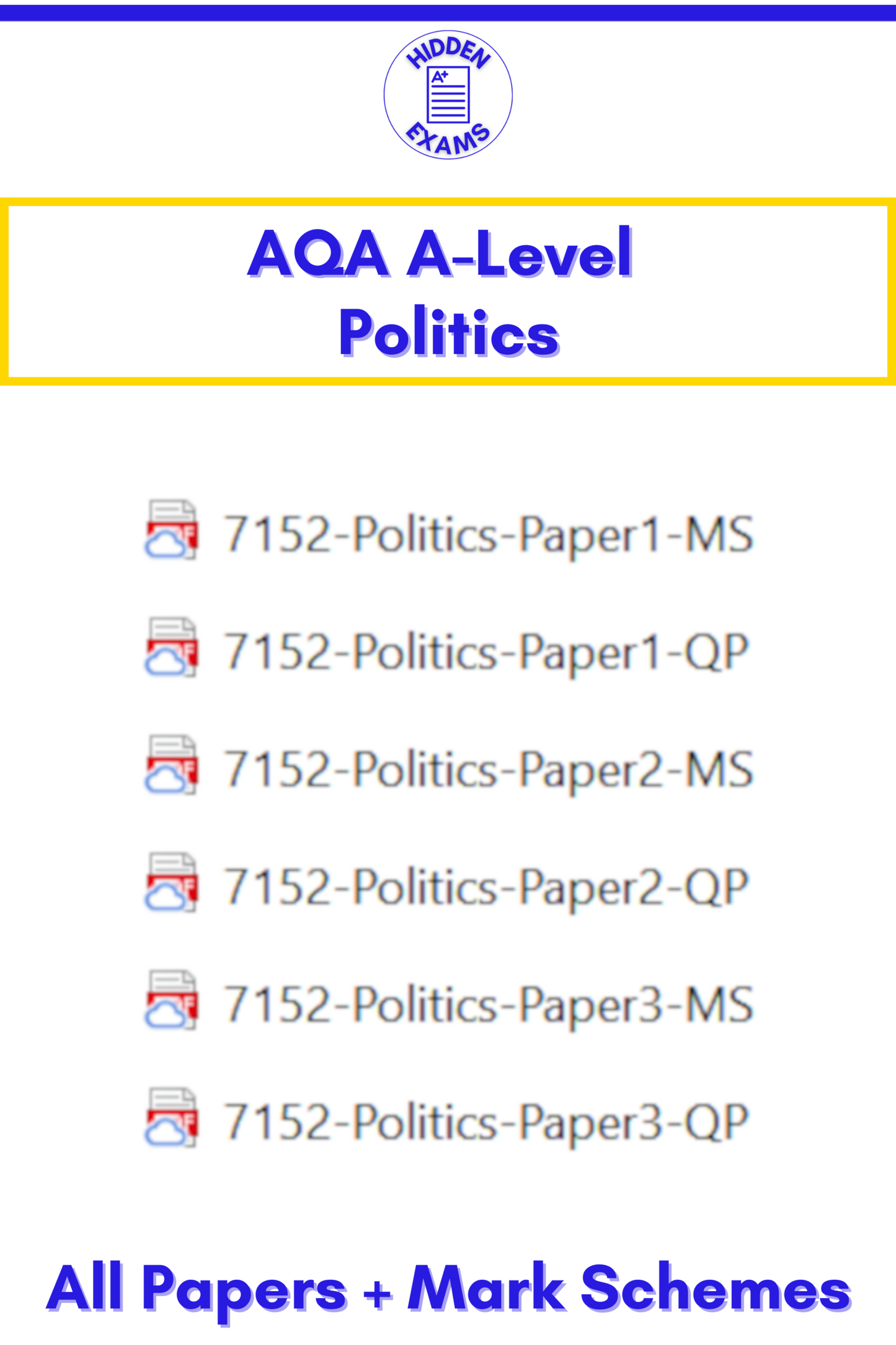 2024 AQA A-Level Politics Papers & Mark Schemes