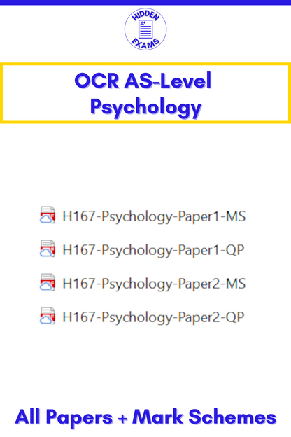 2024 OCR AS-Level Psychology Papers & Mark Schemes