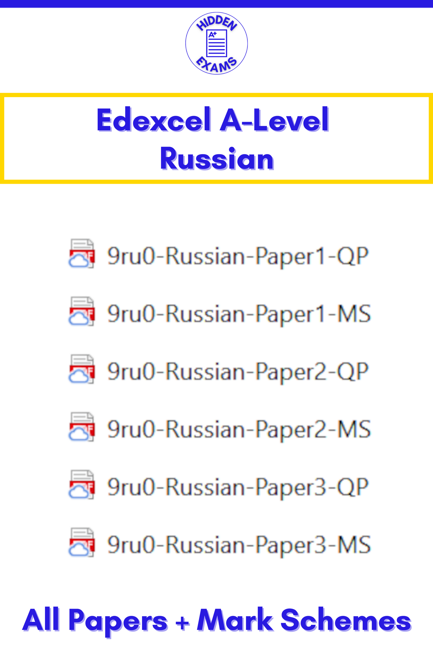 2024 Edexcel A-Level Russian Papers & Mark Schemes