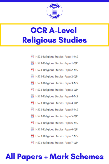 2024 OCR A-Level Religious Studies Papers & Mark Schemes