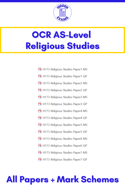 2024 OCR AS-Level Religious Studies Papers & Mark Schemes