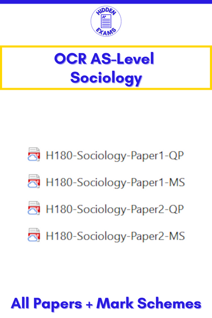 2024 OCR AS-Level Sociology Papers & Mark Schemes