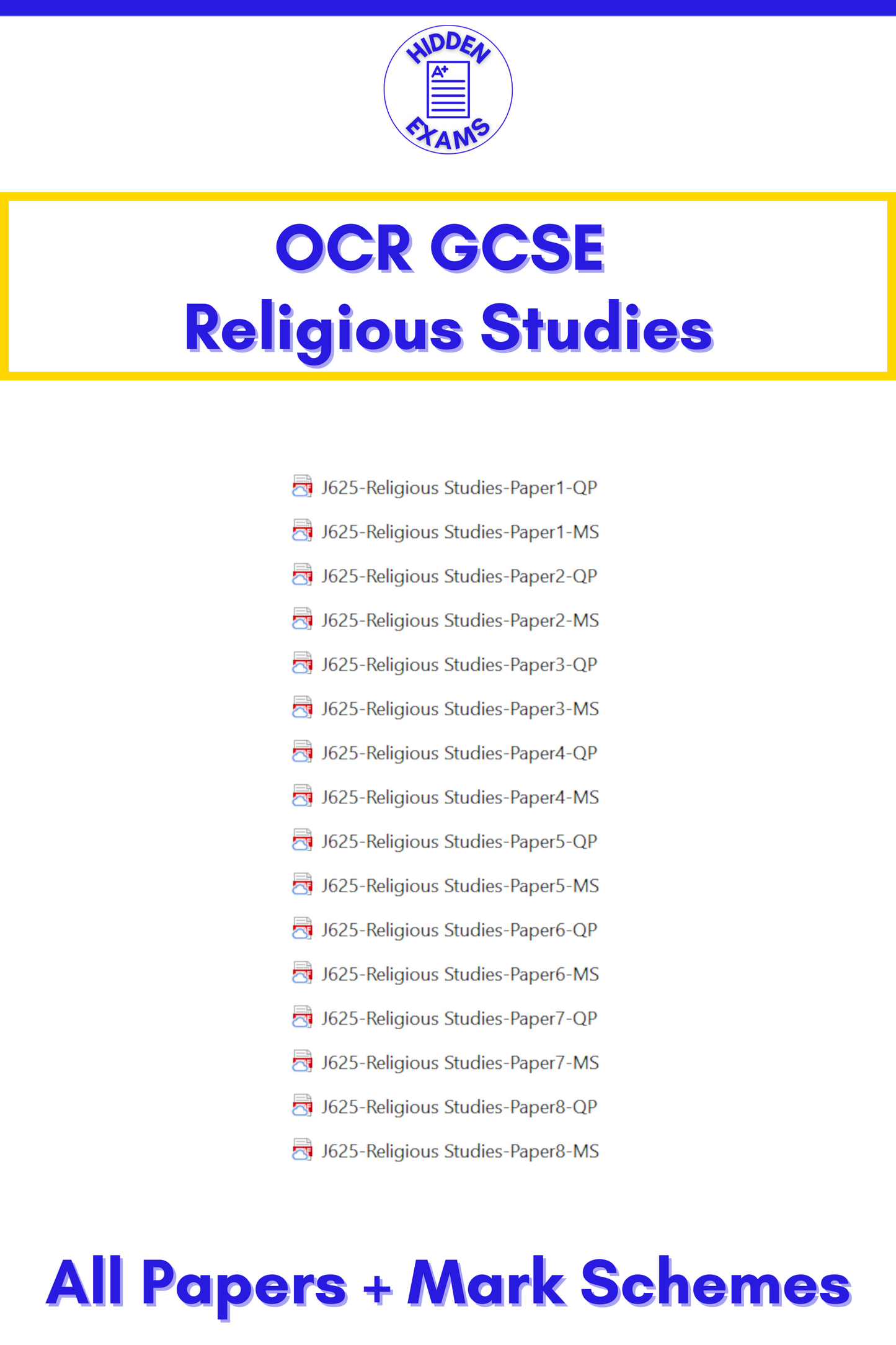 2024 OCR GCSE Papers & Mark Schemes (Set)