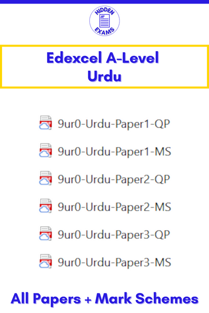 2024 Edexcel A-Level Urdu Papers & Mark Schemes