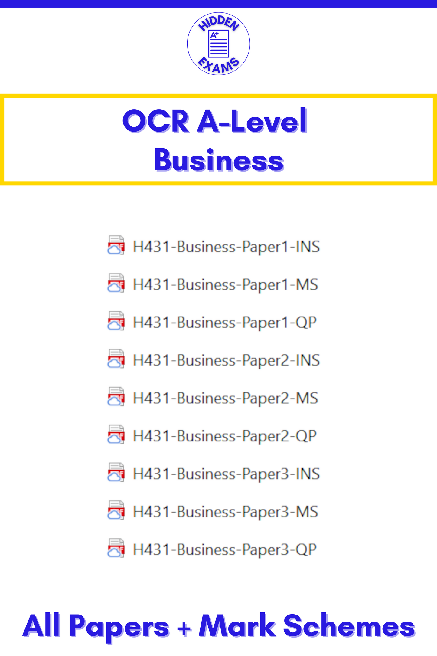 2024 OCR A-Level Business Papers & Mark Schemes