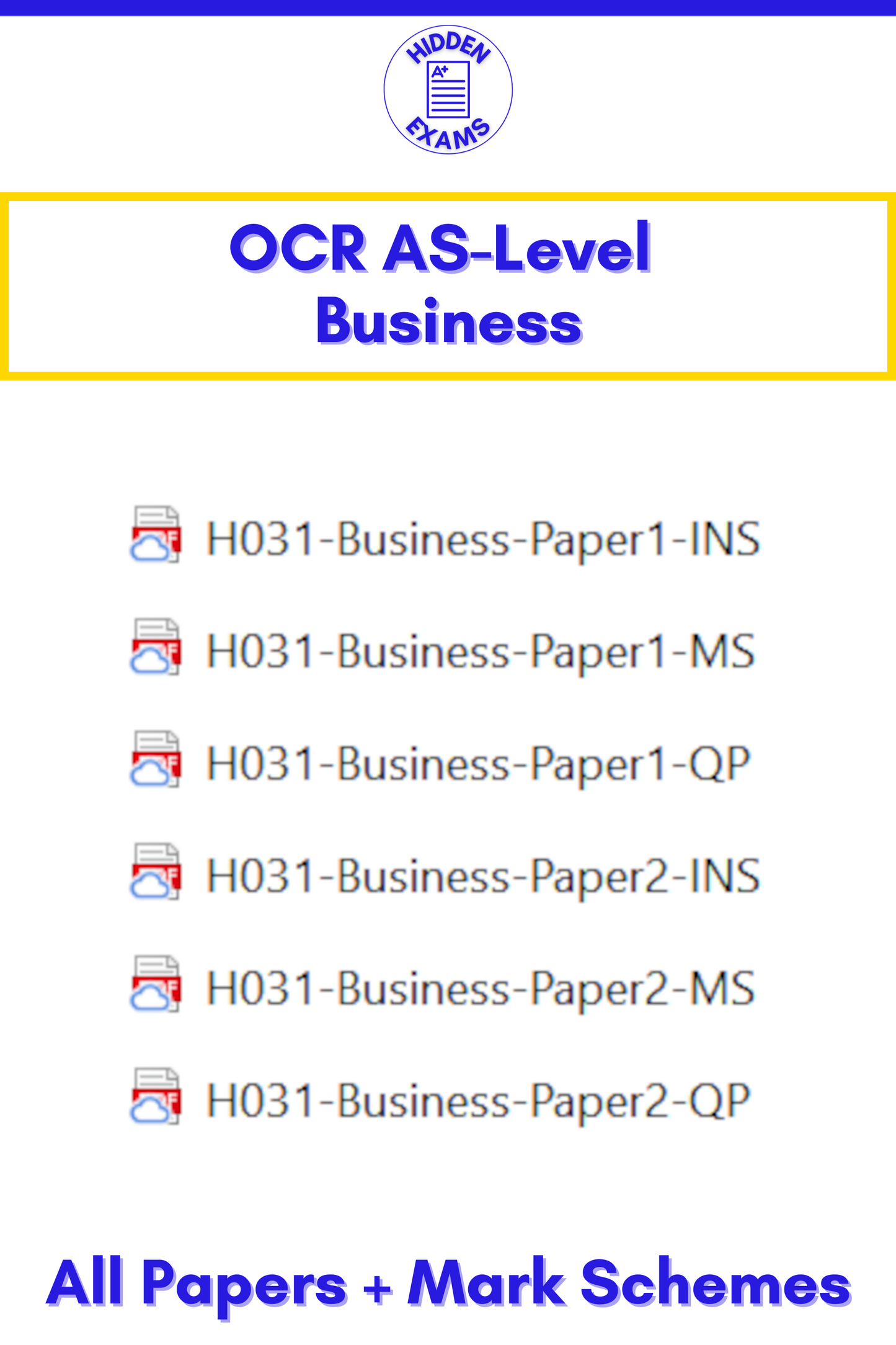 2024 OCR AS-Level Business Papers & Mark Schemes