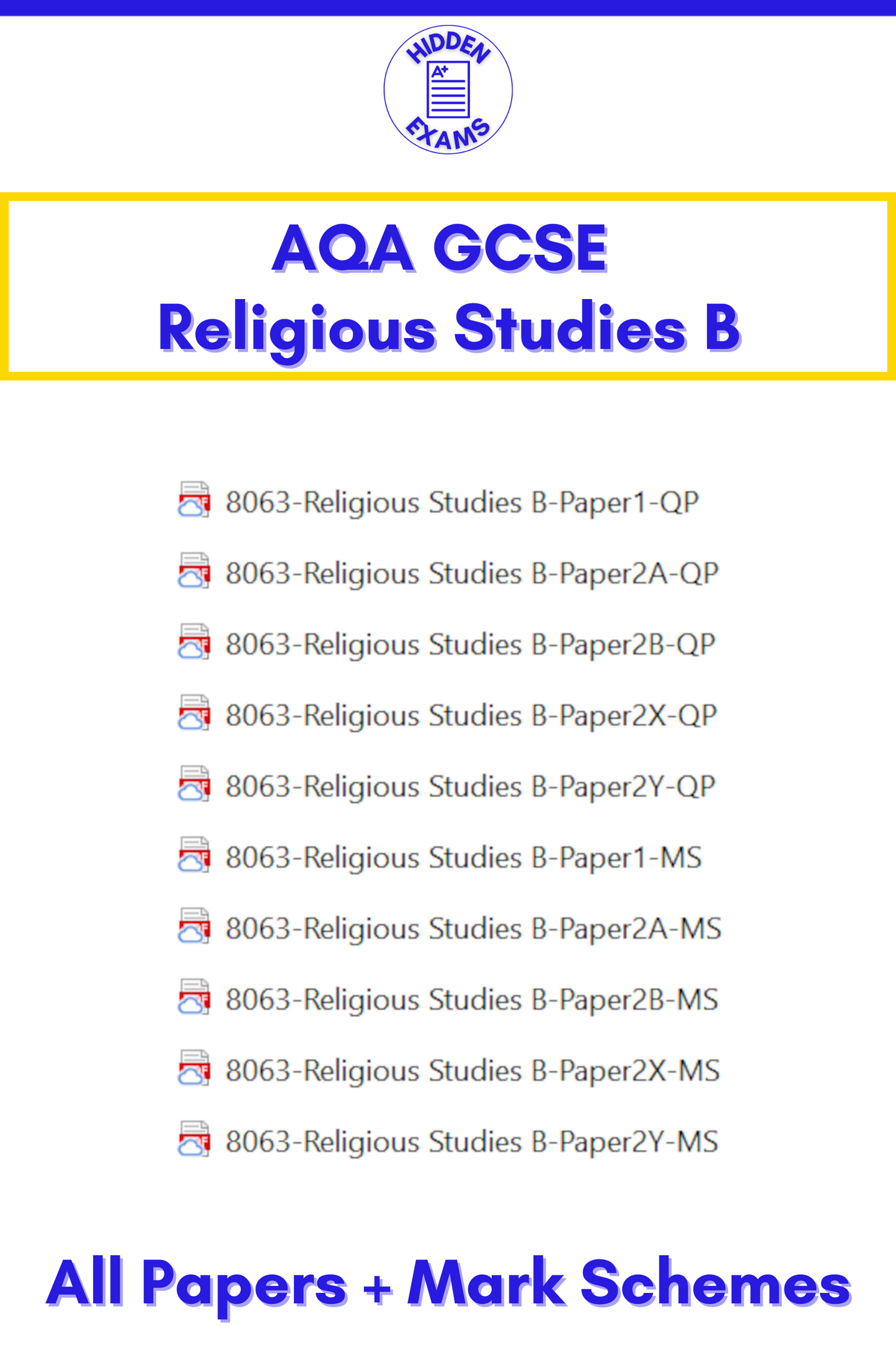 2024 AQA GCSE Religious Studies B Papers & Mark Schemes