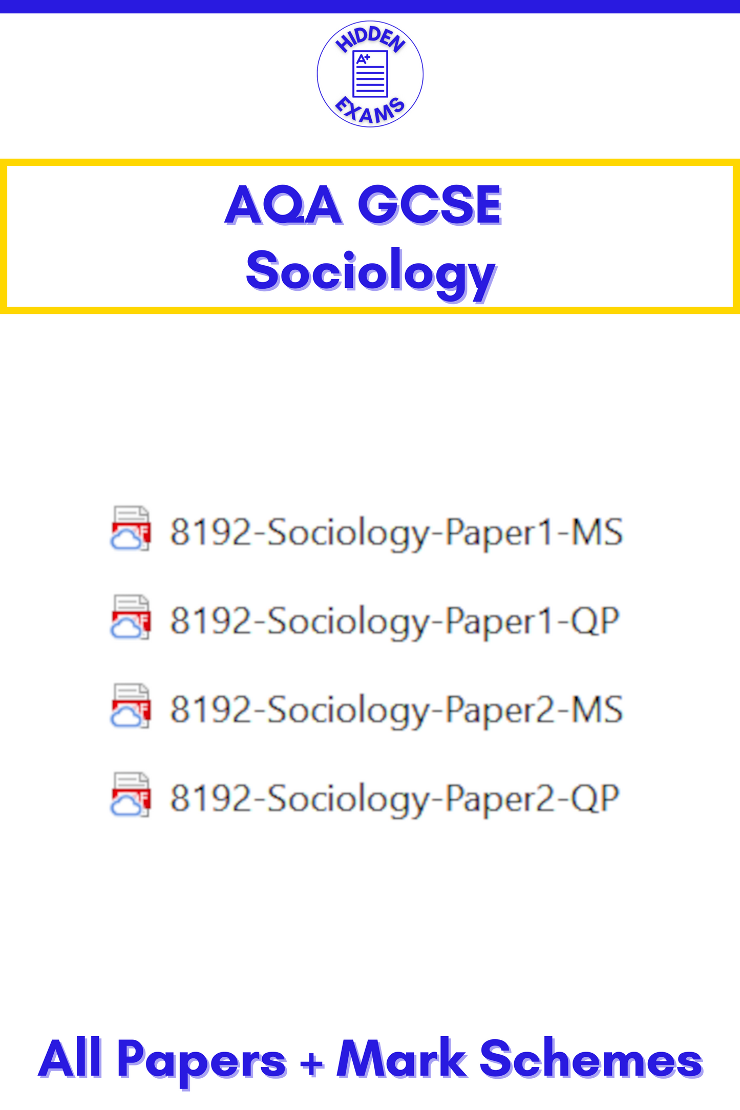 2024 AQA GCSE Sociology Papers & Mark Schemes