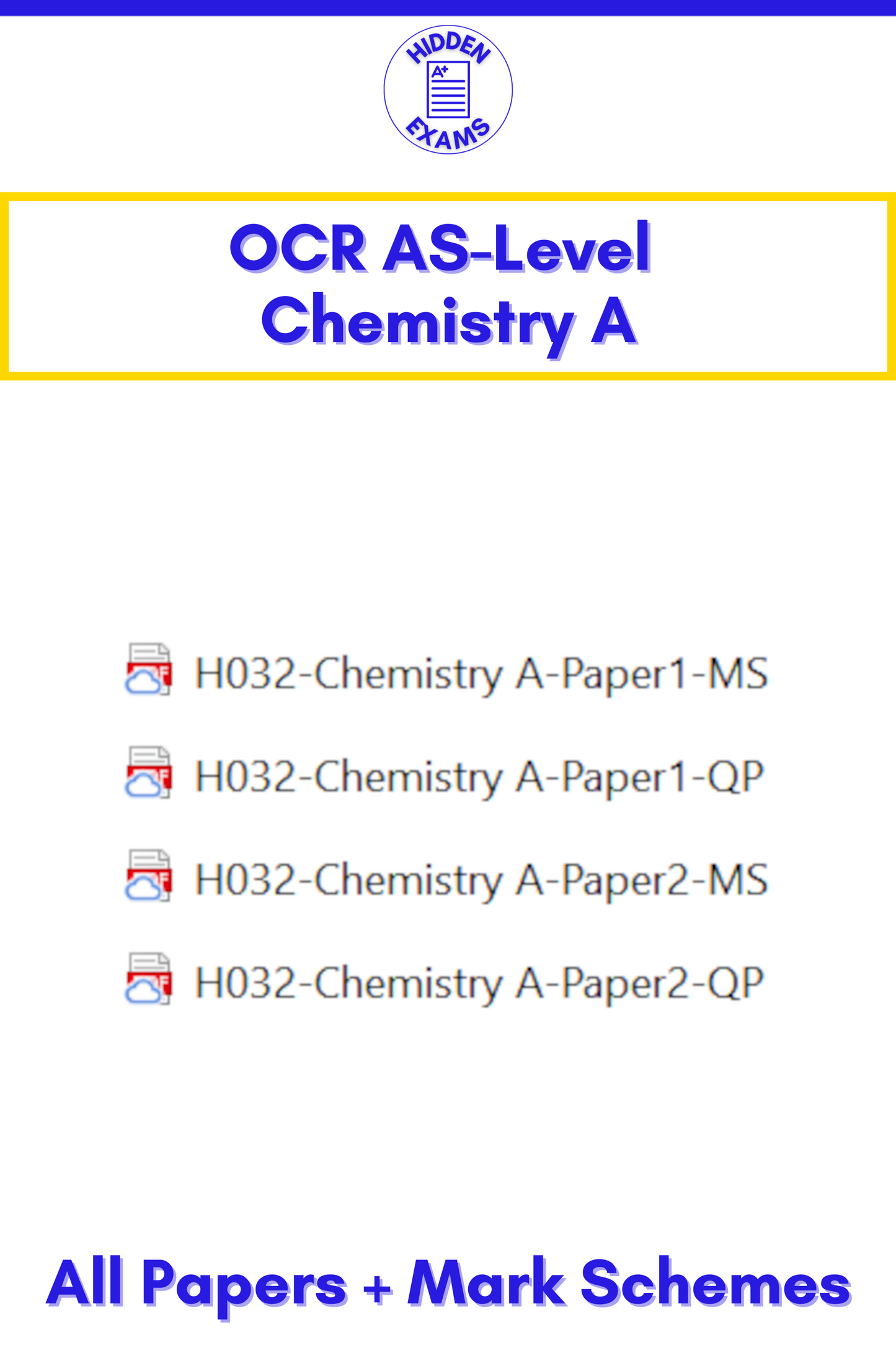 2024 OCR AS-Level Chemistry A Papers & Mark Schemes