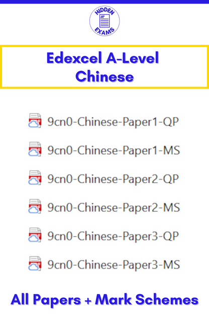 2024 Edexcel A-Level Chinese Papers & Mark Schemes