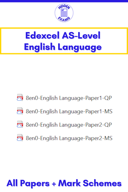 2024 Edexcel AS-Level English Language Papers & Mark Schemes