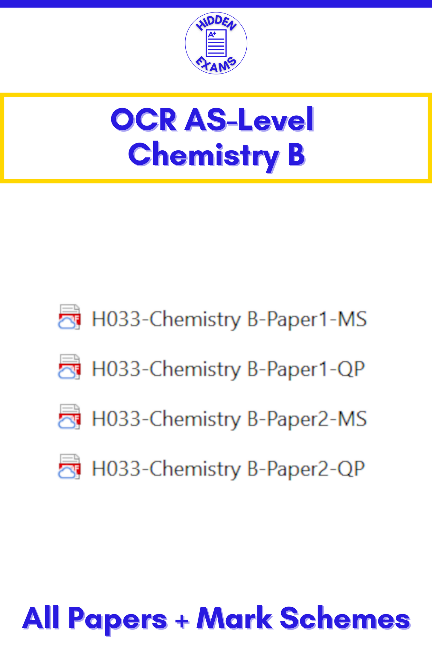 2024 OCR AS-Level Chemistry B Papers & Mark Schemes