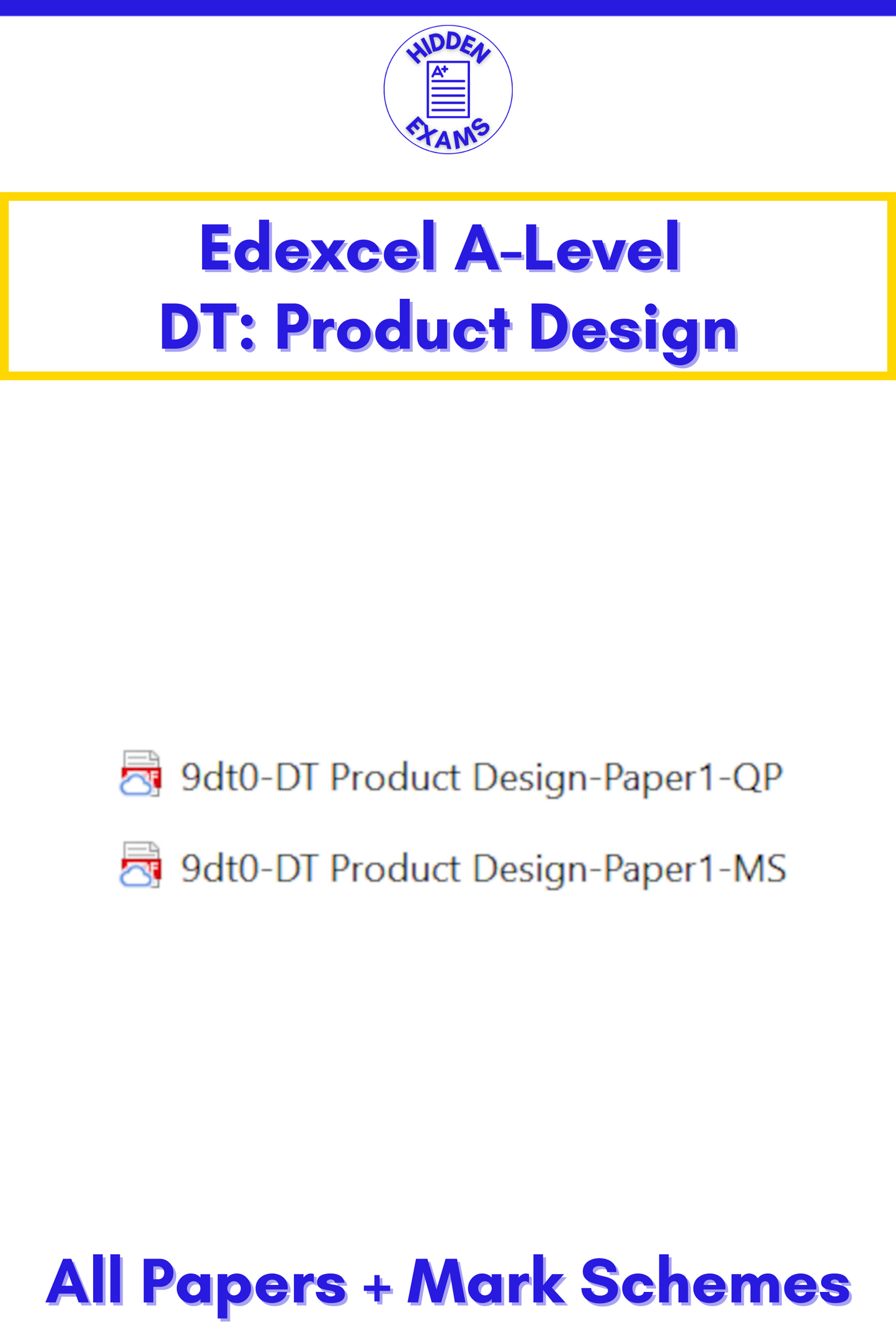 2024 Edexcel A-Level DT Product Design Papers & Mark Schemes