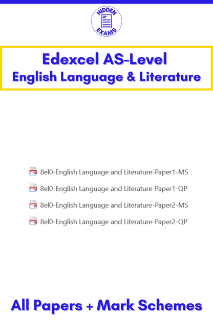 2024 Edexcel AS-Level English Language & Literature Papers & Mark Schemes