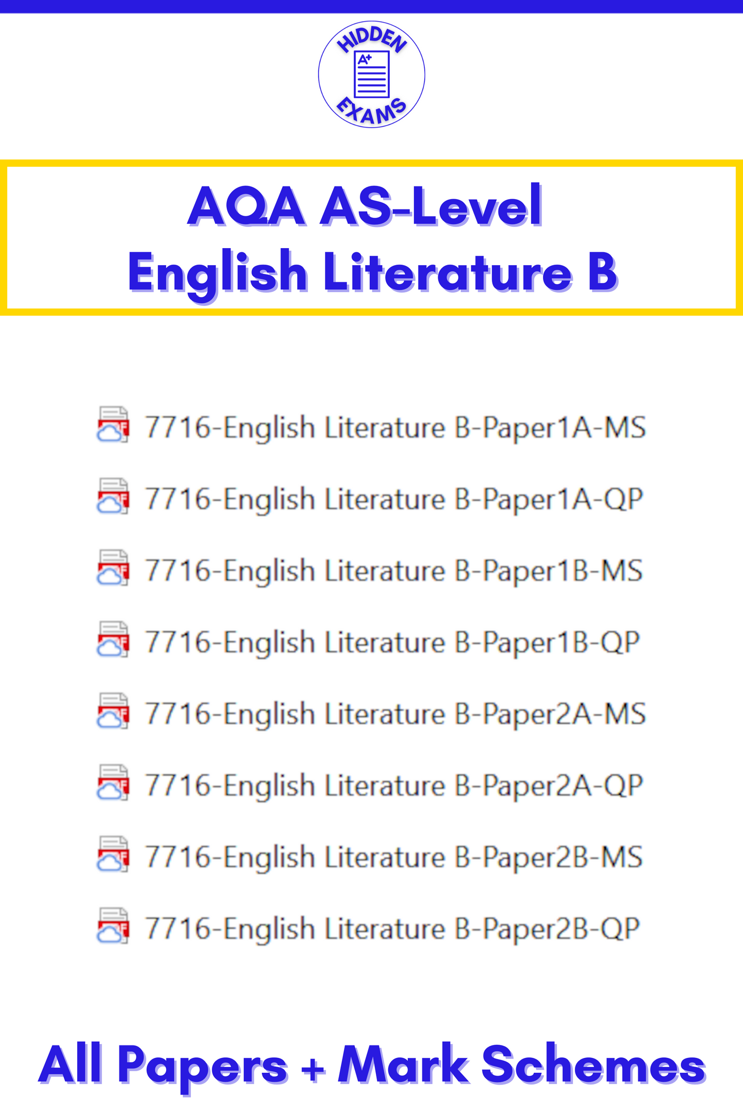 2024 AQA AS-Level English Literature B Papers & Mark Schemes