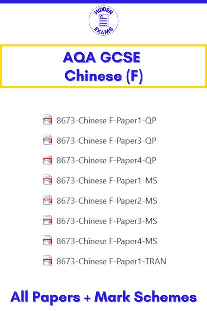 2024 AQA GCSE Chinese Papers & Mark Schemes