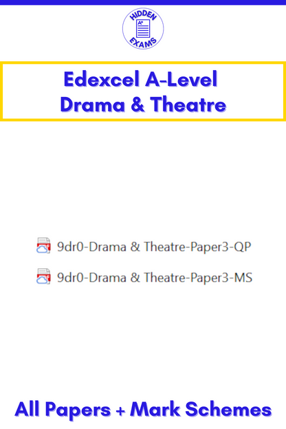 2024 Edexcel A-Level Drama & Theatre Papers & Mark Schemes