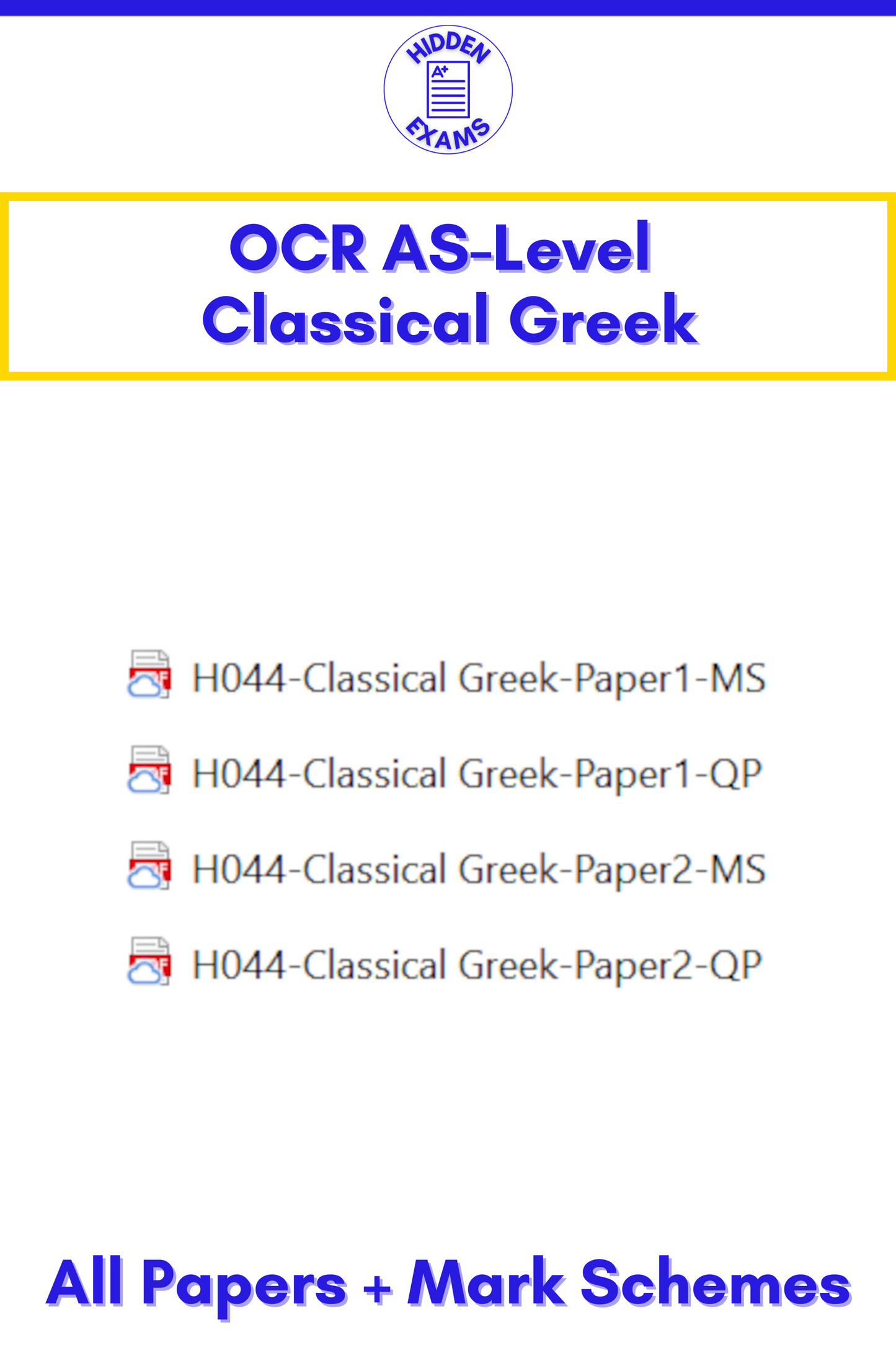 2024 OCR AS-Level Classical Greek Papers & Mark Schemes