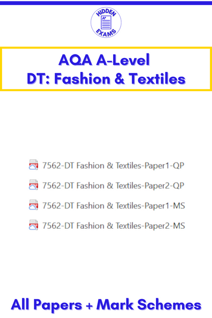 2024 AQA A-Level DT Fashion & Textiles Papers & Mark Schemes