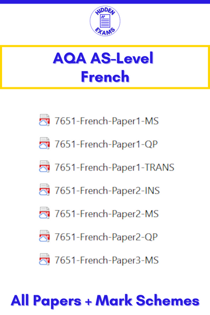 2024 AQA AS-Level French Papers & Mark Schemes