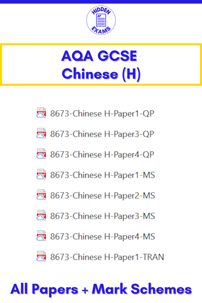 2024 AQA GCSE Chinese Papers & Mark Schemes