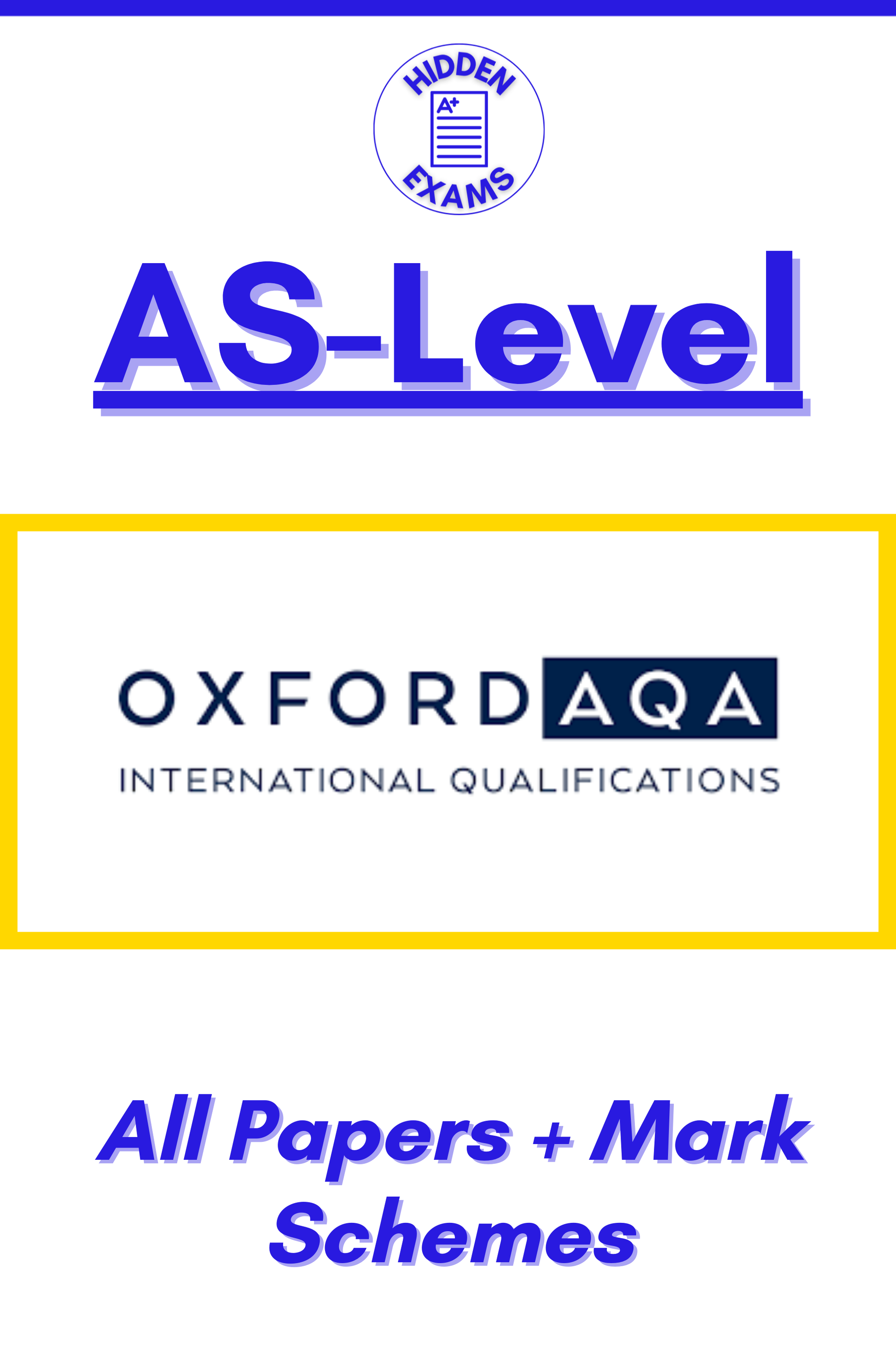 2024 Oxford AQA AS-Level Papers & Mark Schemes